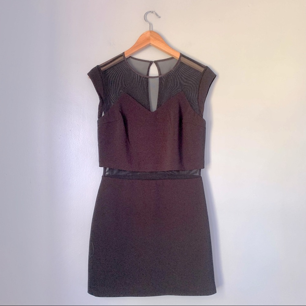 Express mesh Black Mini-Dress